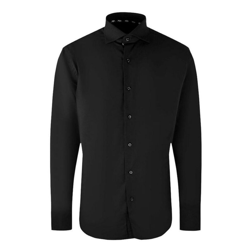 Aquascutum Mens Plain Long-Sleeved Shirt / Black